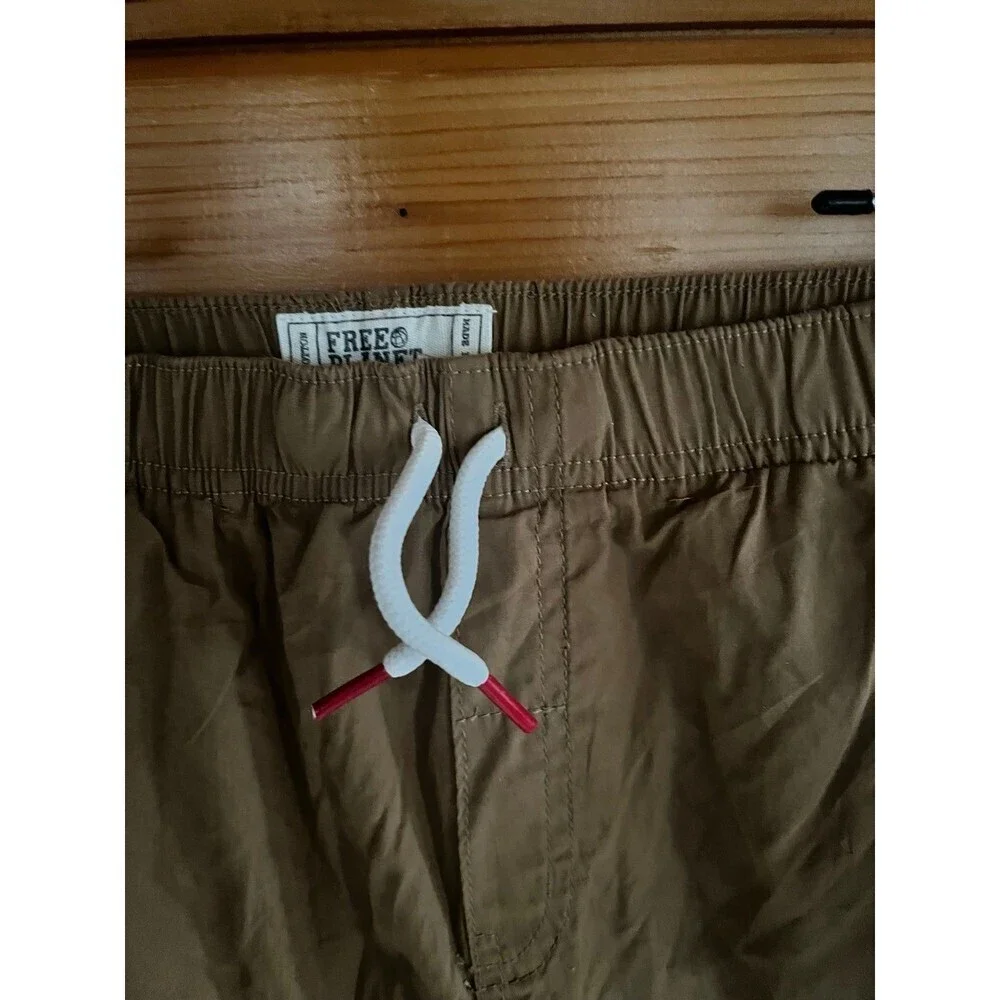 NWT Free Planet Boys 10 Khaki Shorts Pockets Pull-On Cotton Summer Drawstring